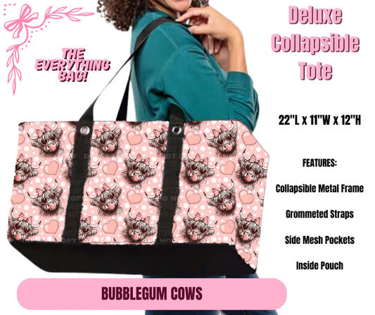 Bubblegum Cows Collapsible Tote