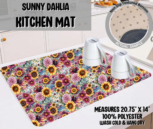 Sunny Dahlia Kitchen Mat