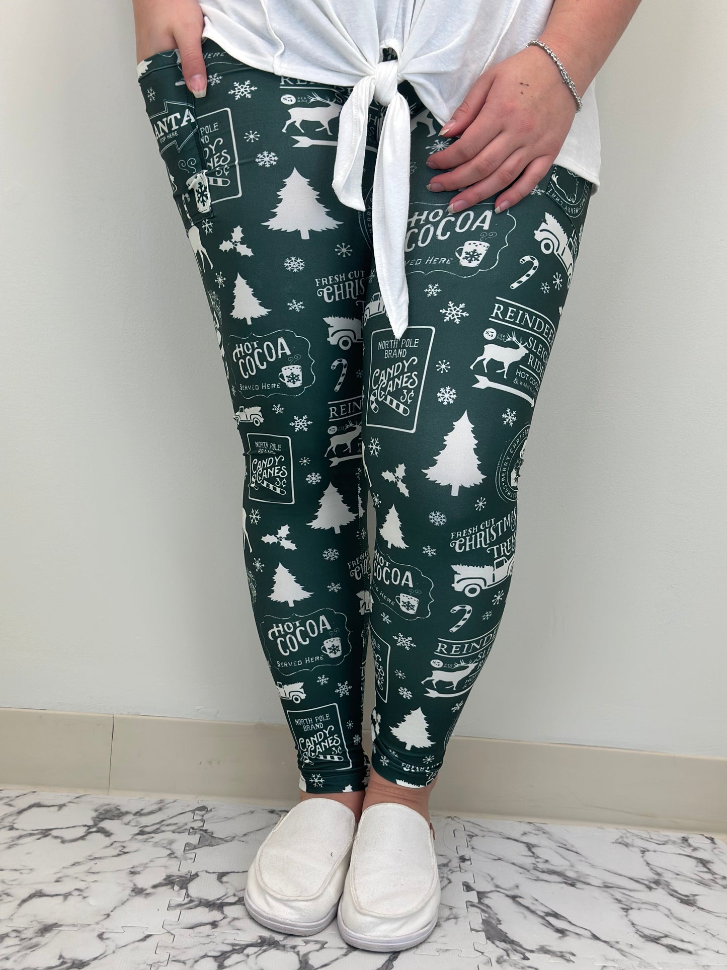 X-Mas Sleigh Leggings w/ Pockets