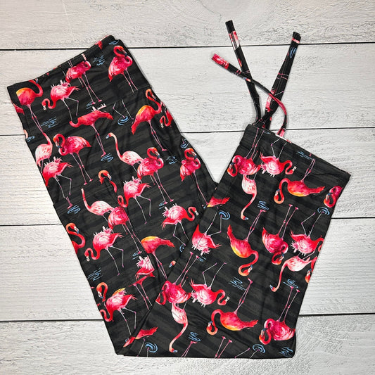 Flamingo Ruched Cuff Capris with Side Pockets