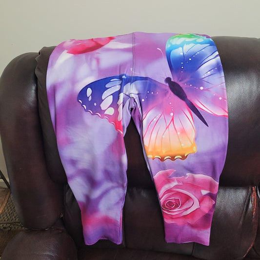 Rainbow Butterfly and Rose capri