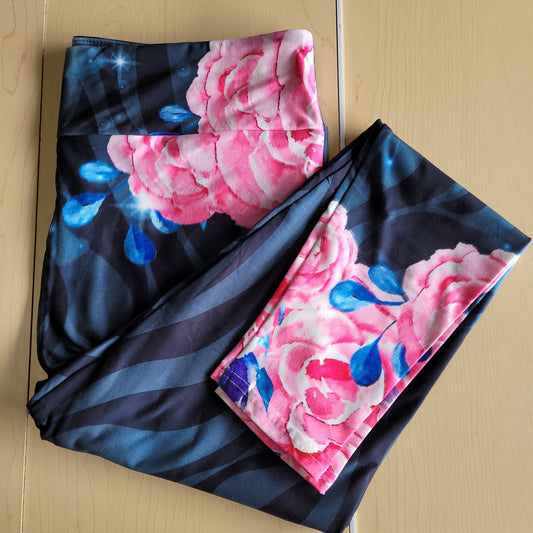 Pink roses with black Tiger stripes