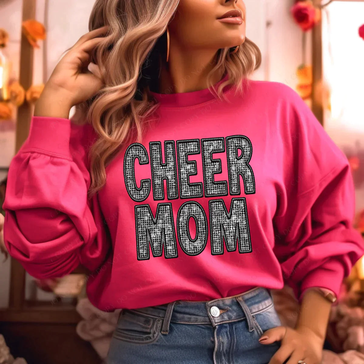 FAUX Rhinestone Sports Long Sleeve - Fully Customizable