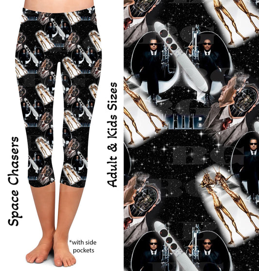 Space Chasers Capri Leggings with Pockets