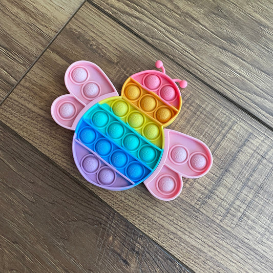 Silicone Fidget Poppers - Pastel Rainbow Bee