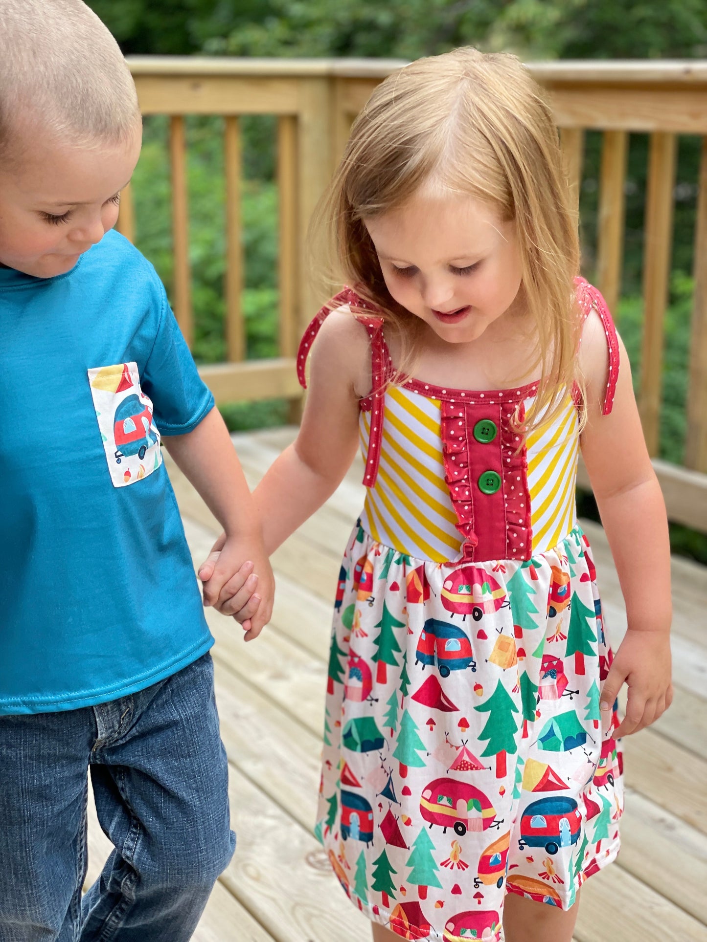 Wanderlust Camping Shoulder Knot Dress