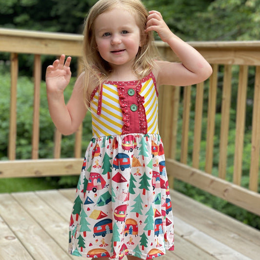 Wanderlust Camping Shoulder Knot Dress