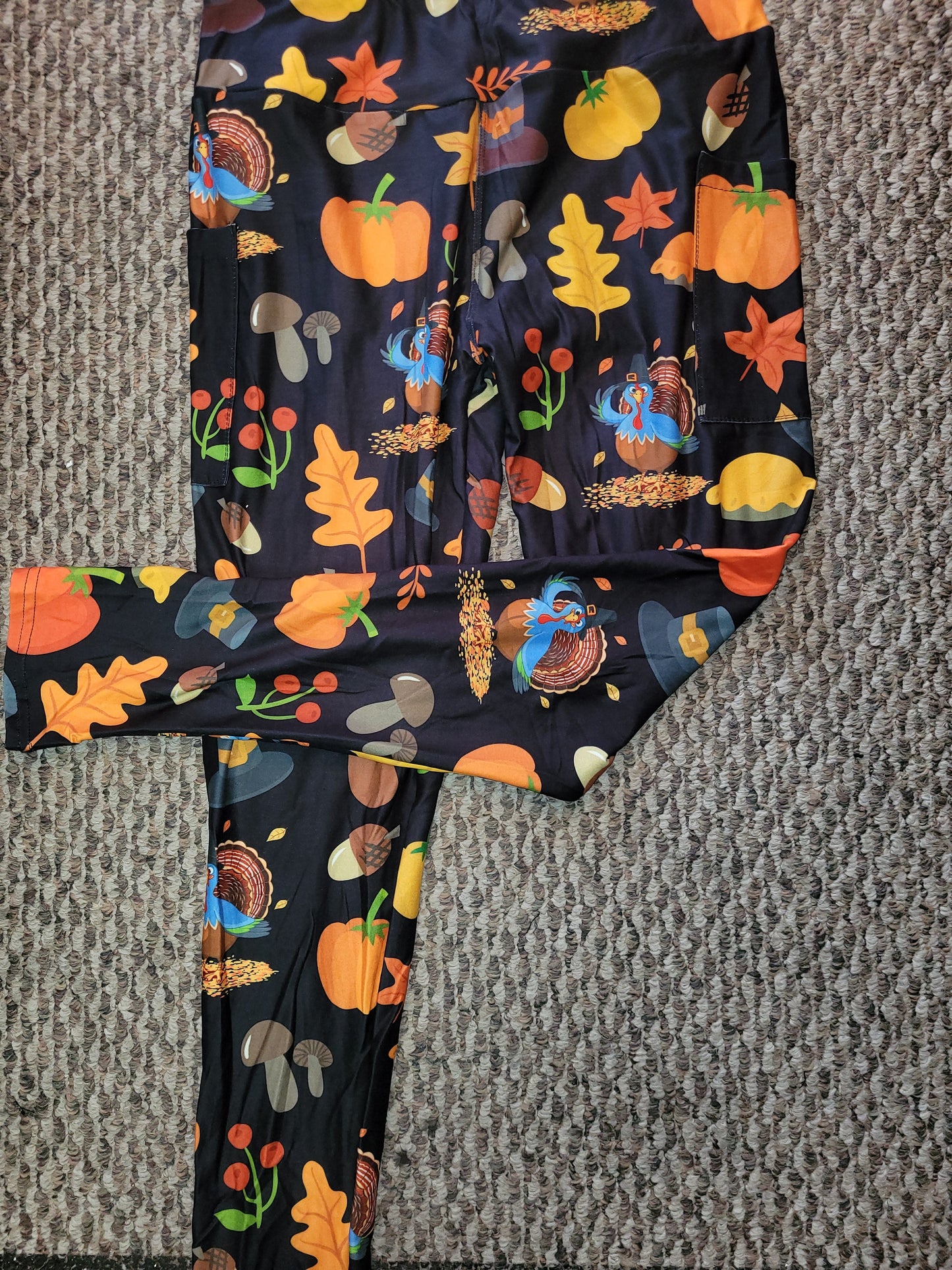 Turkey Day leggings with pockets