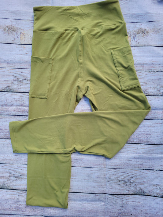 Avocado Green Leggings and capris with pockets