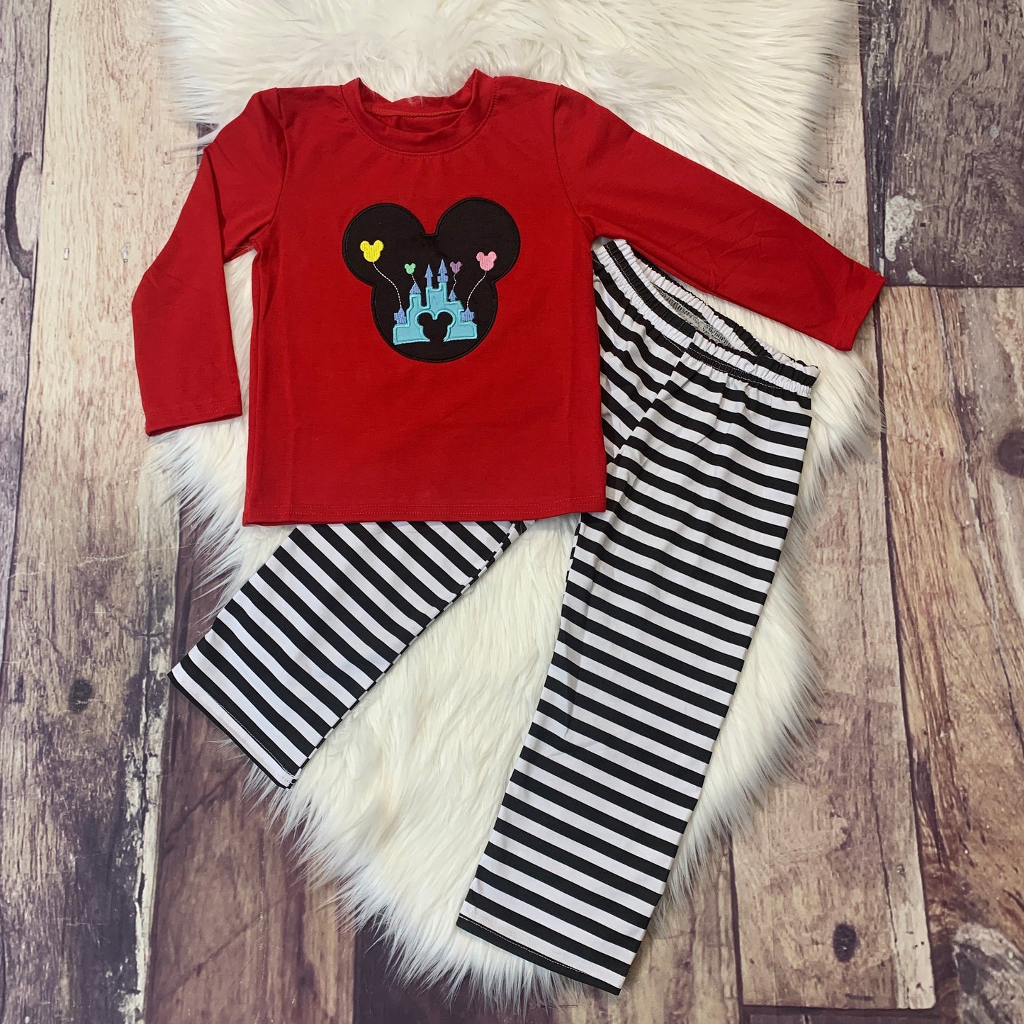 Magic Mouse Embroidered Boy's Top & Pants Set
