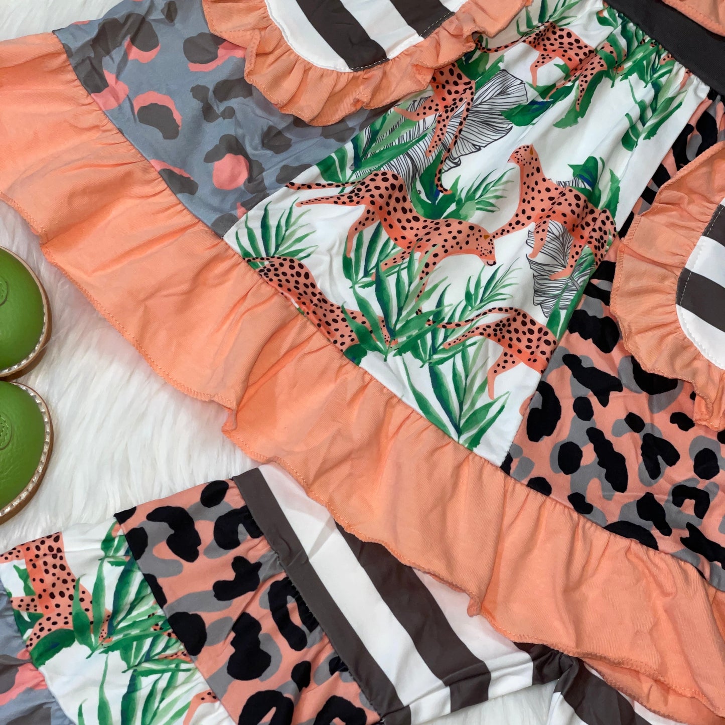 Peach Leopard Printed Pocket Tunic and Flare Pant