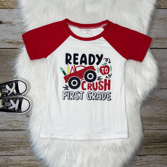 Back to School Raglan - Ready to Crush First Grade