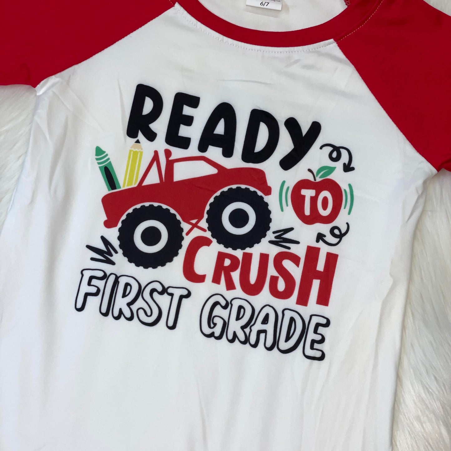 Back to School Raglan - Ready to Crush First Grade