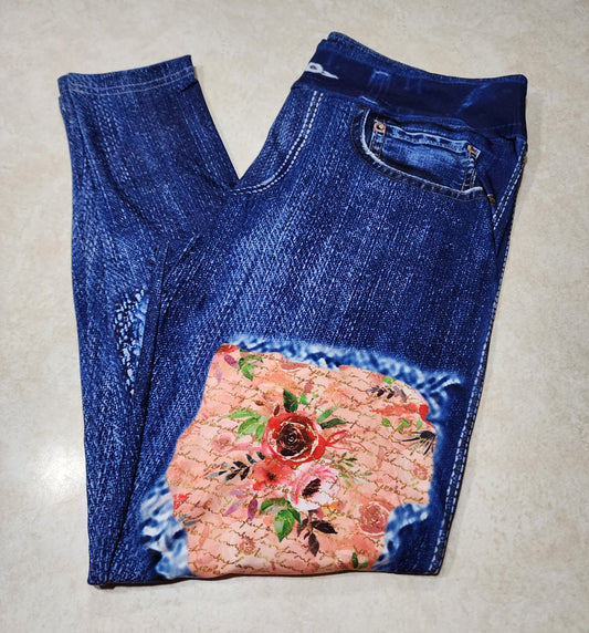 Dear Diary Faux Denim Full Length