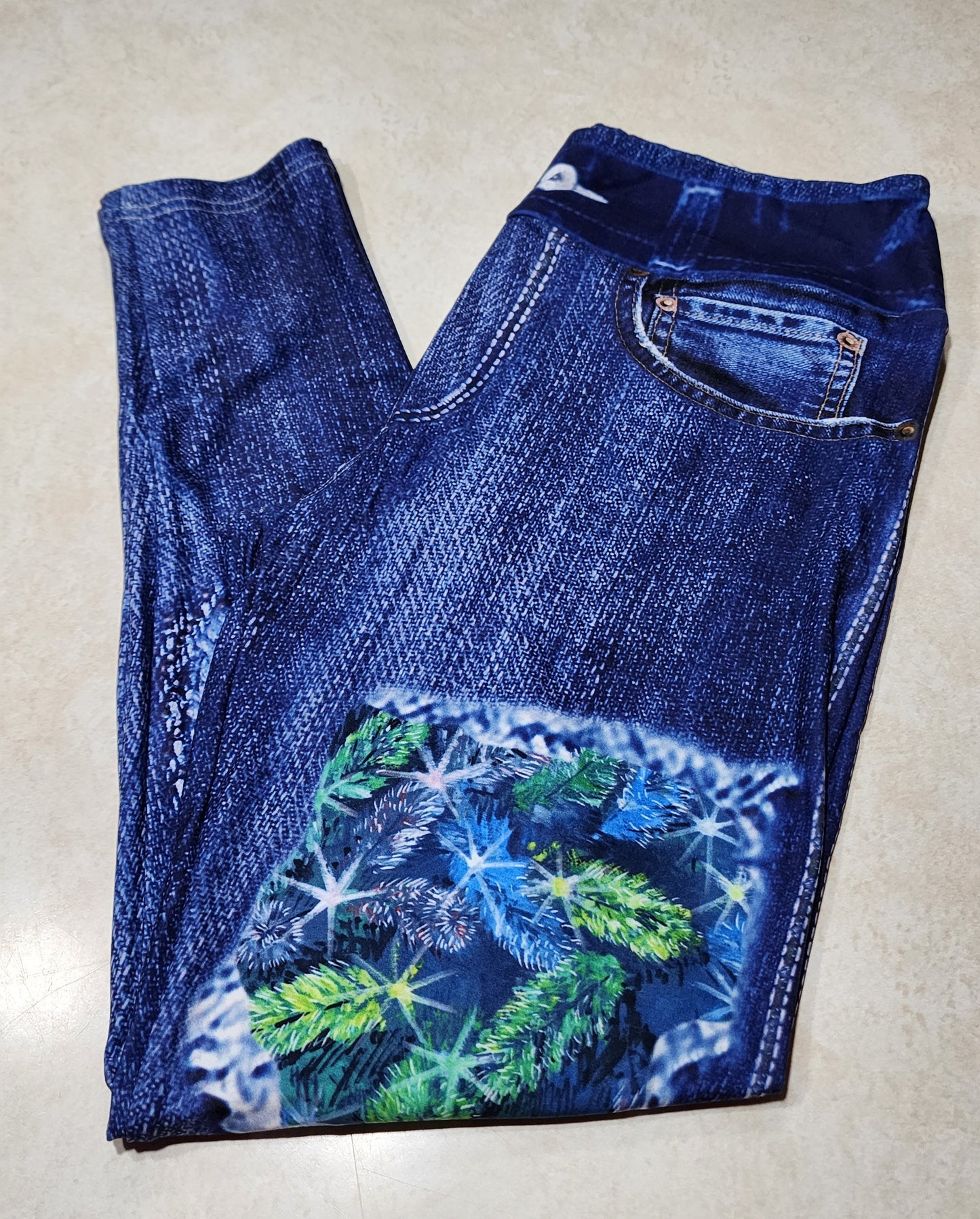 Magical Pines Faux Denim Full Length