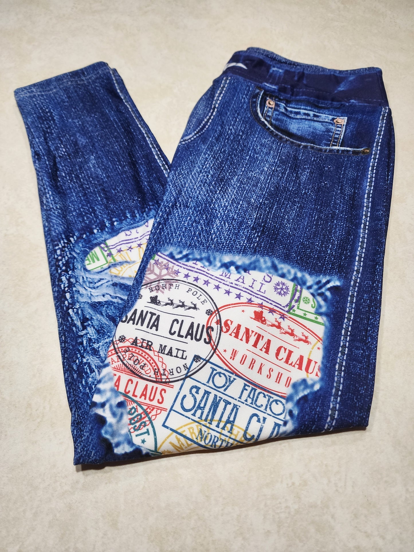 North Pole Delivery Faux Denim Full Length