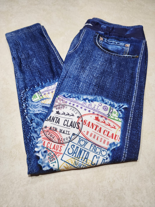 North Pole Delivery Faux Denim Full Length