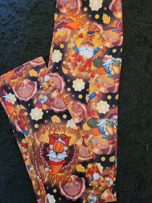 Turkey Gnome legging w/pockets