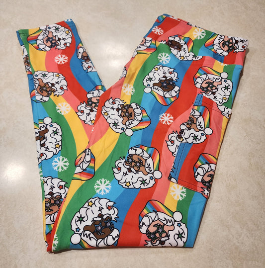 Rainbow Santa Full Length Leggings