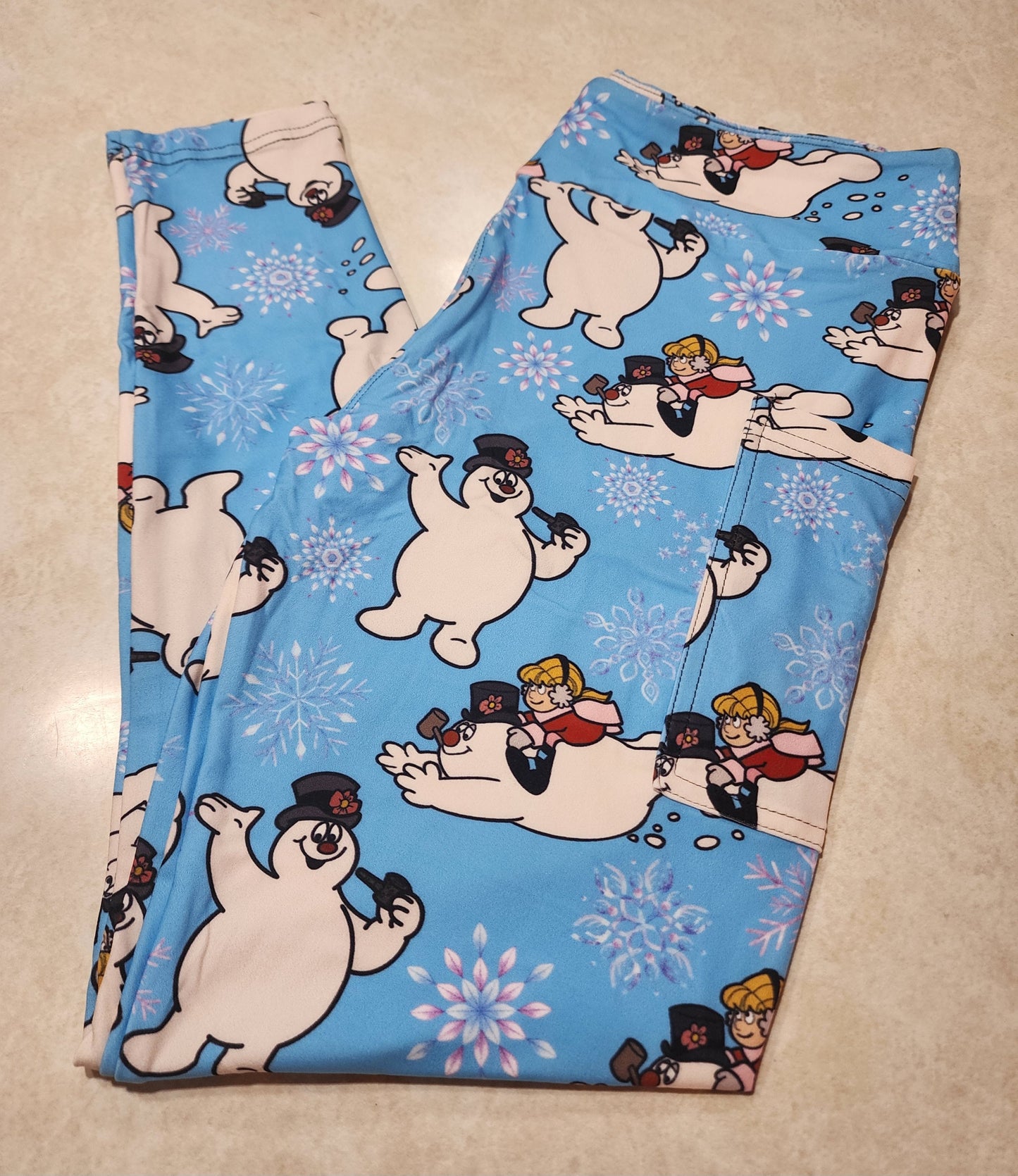 Classic Snowman Full Length Leggings w/ Pockets