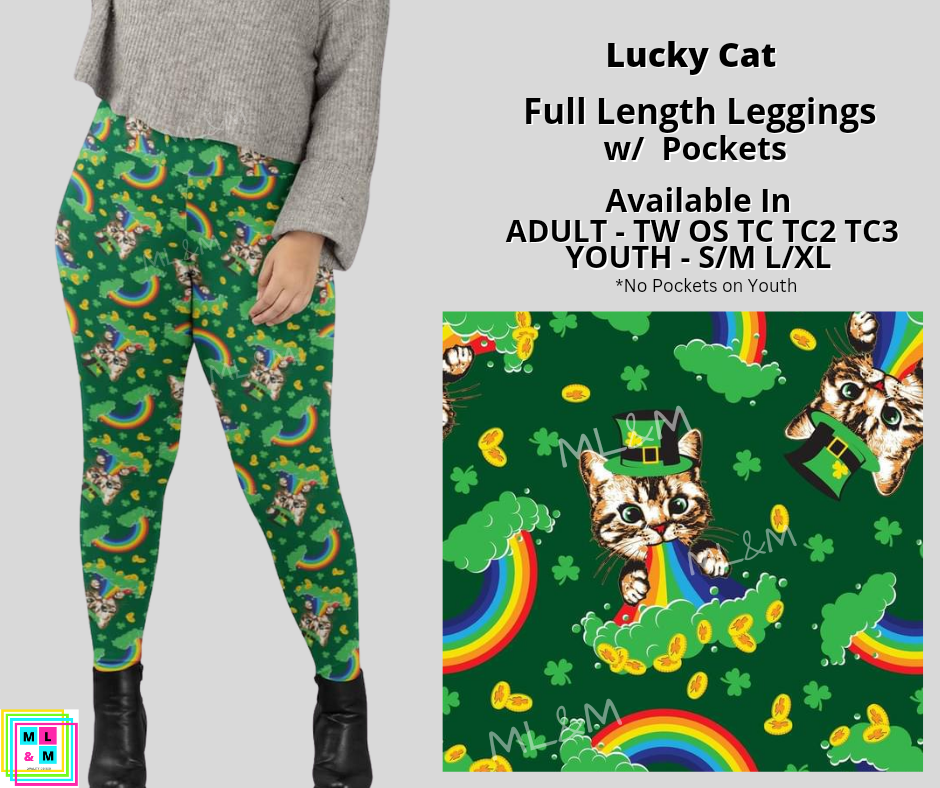 Lucky Cat Full Length Leggings