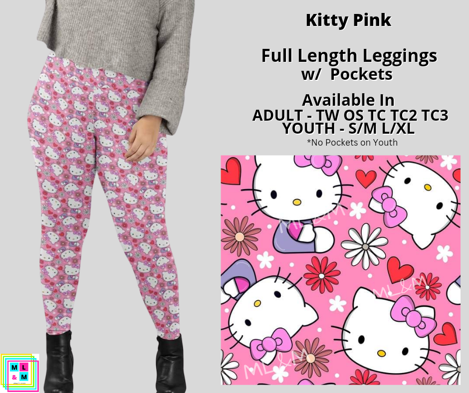 Kitty Pink Full Length Leggings