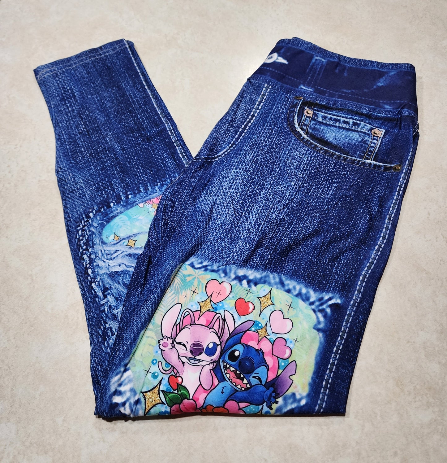 Aloha Aliens Faux Denim Full Length