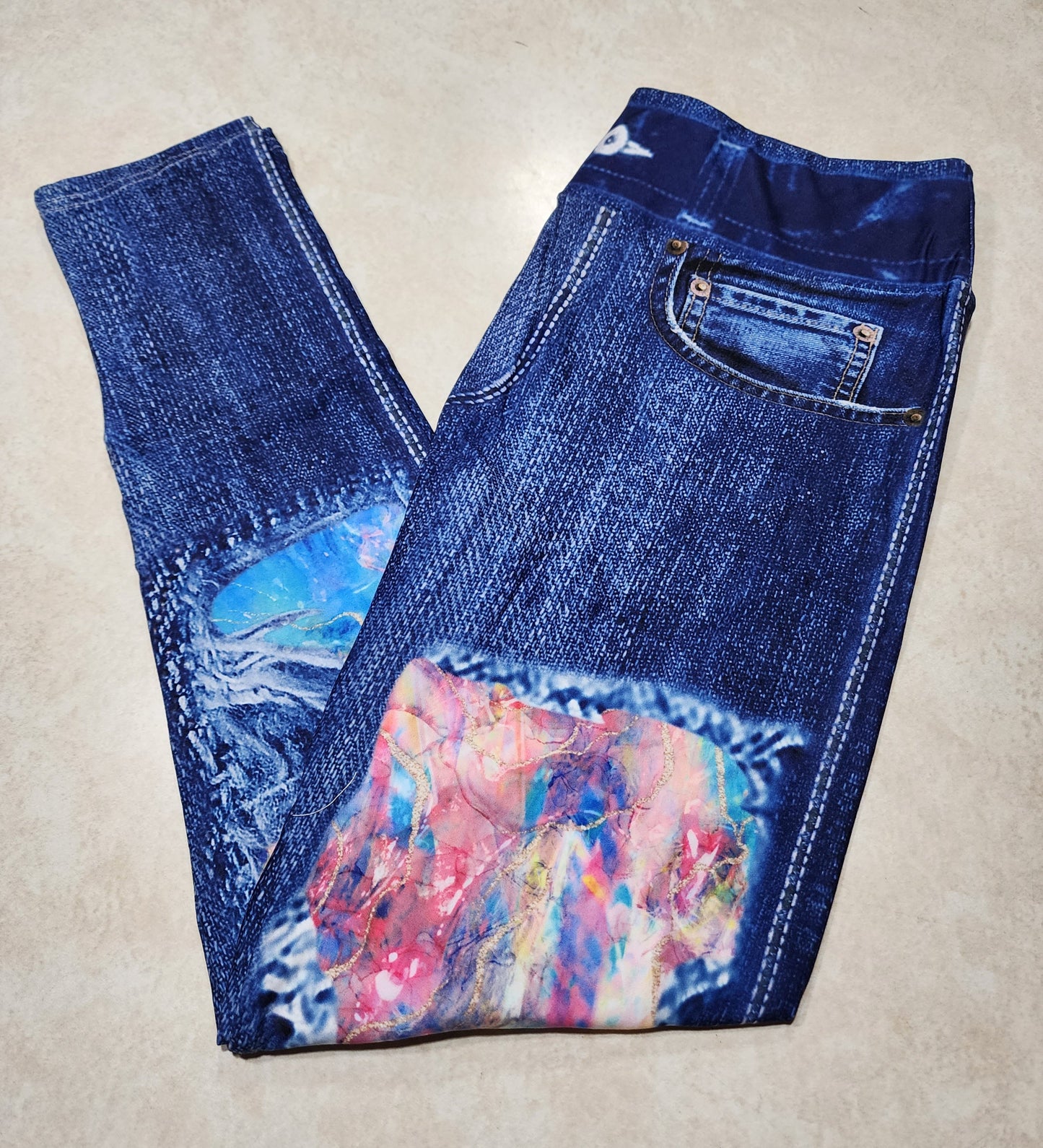 In Dreams Faux Denim Full Length
