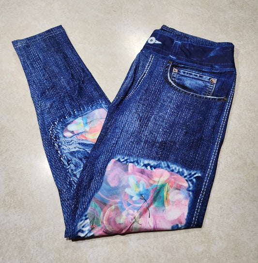 Watercolor Dream Faux Denim Full Length