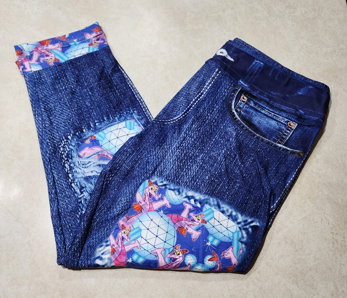 Imagination Mascot Faux Denim Capris