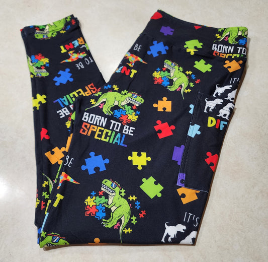 Different Dino Full Length Leggings w/ Pockets