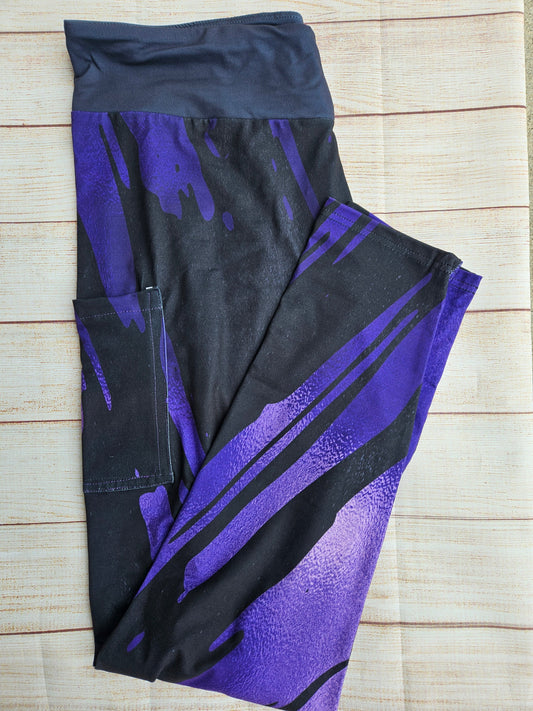 Purple Zebra leggings with pockets