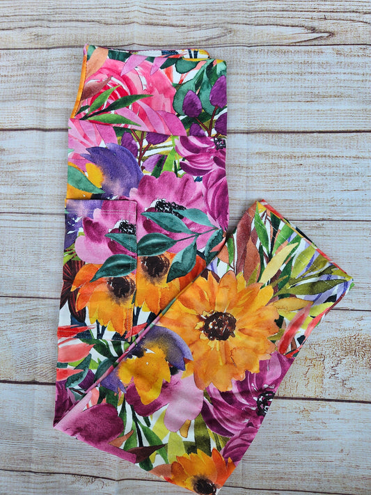 Spring Floral # 9 biker shorts with pockets