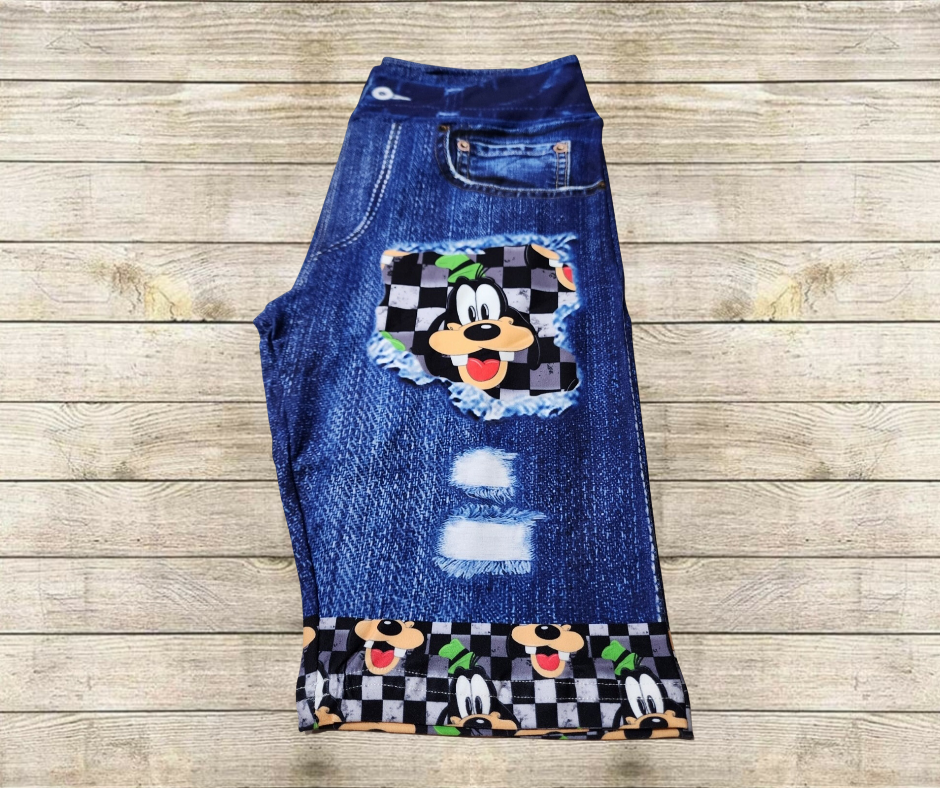 Silly Check Faux Denim Jamaica Shorts