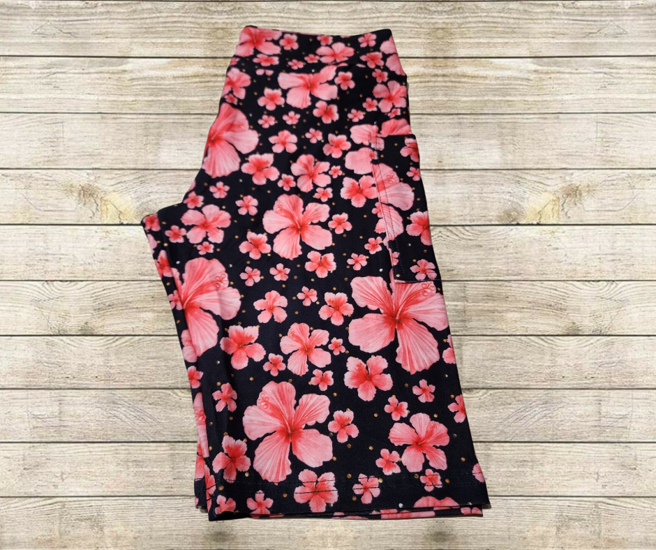 Coral Hibiscus 10" Jamaica Shorts