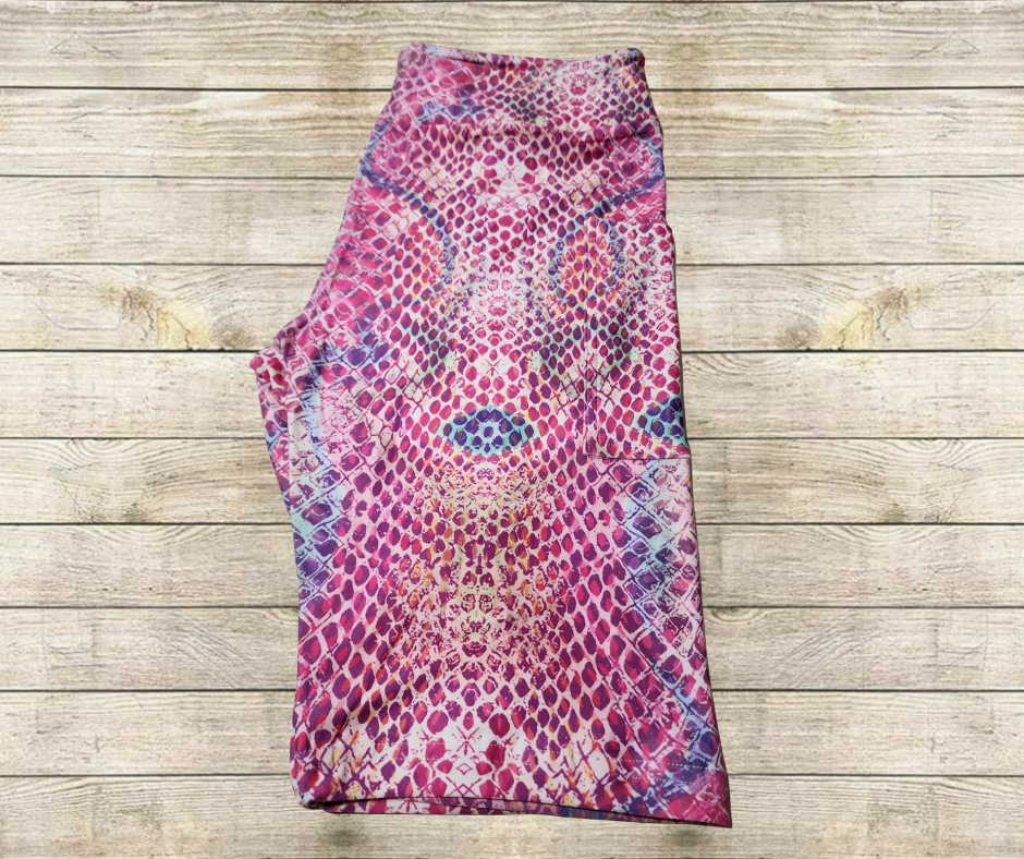 Fuchsia Snakeskin 10" Jamaica Shorts