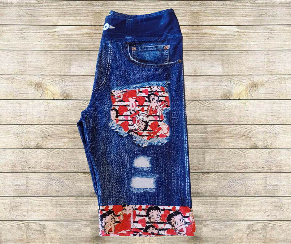 BB Stripe Faux Denim Jamaica Shorts