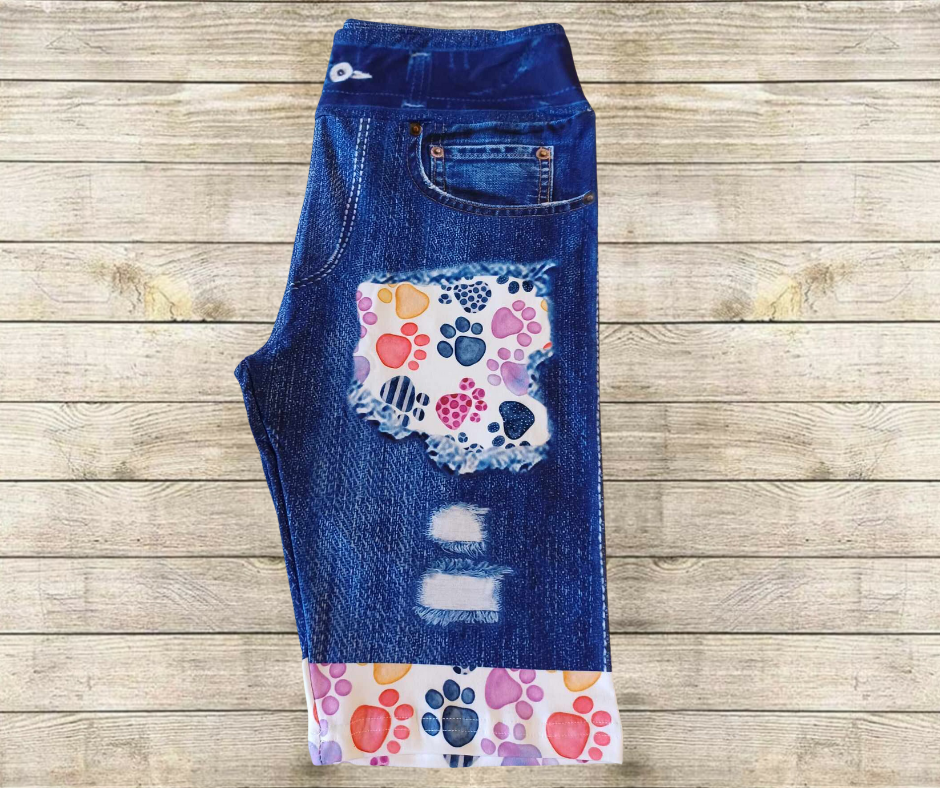 Happy Paws Faux Denim Jamaica Shorts