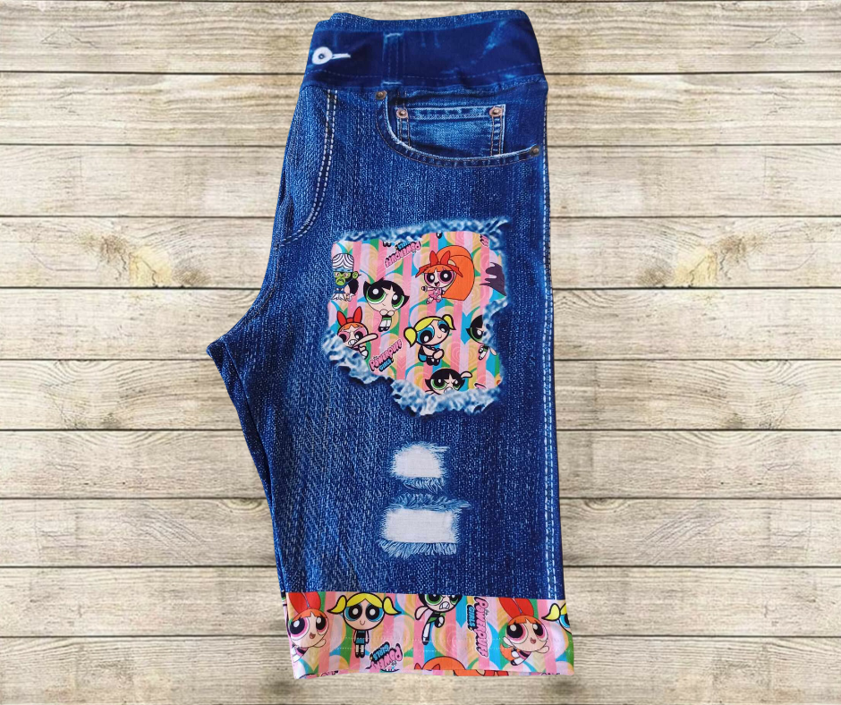 PG Stripes Faux Denim Jamaica Shorts