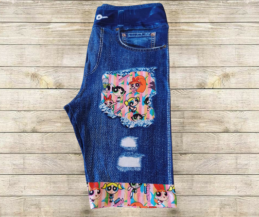 PG Stripes Faux Denim Jamaica Shorts