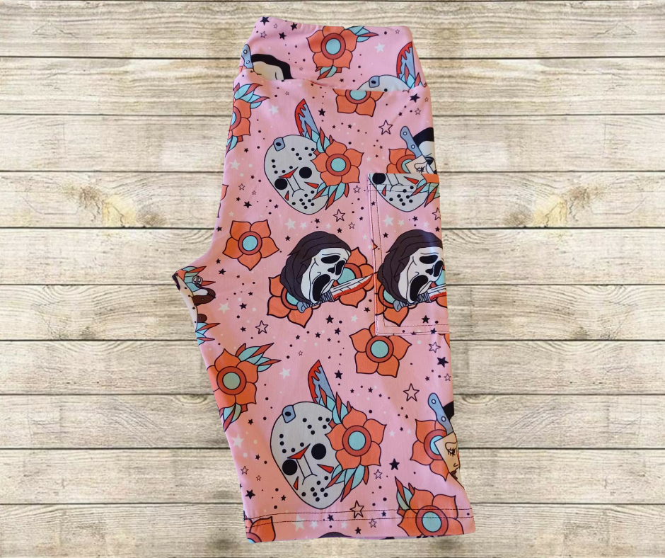 Horror Mask Floral 10" Jamaica Shorts