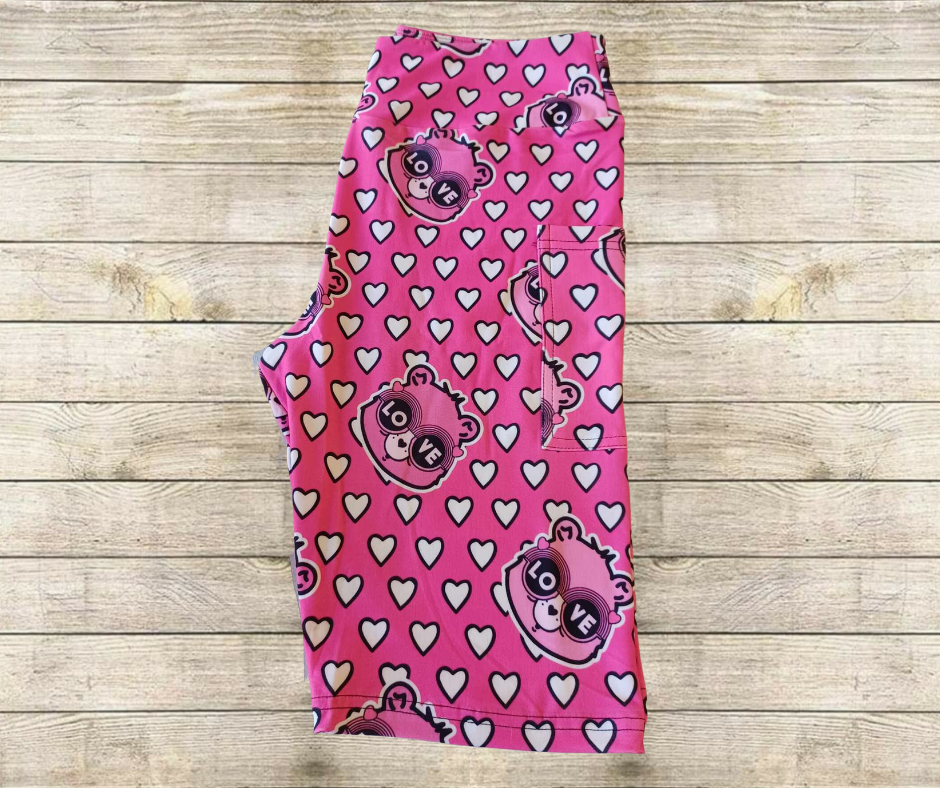 Pink Heart Bear 10" Jamaica Shorts