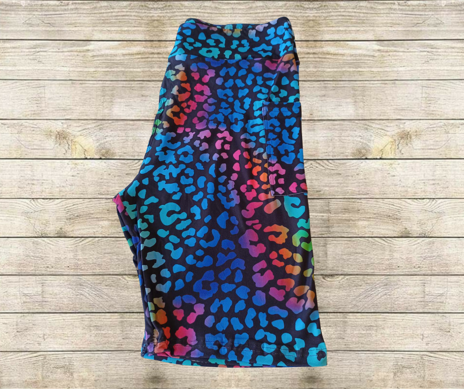 Dark Rainbow Leopard 10" Jamaica Shorts