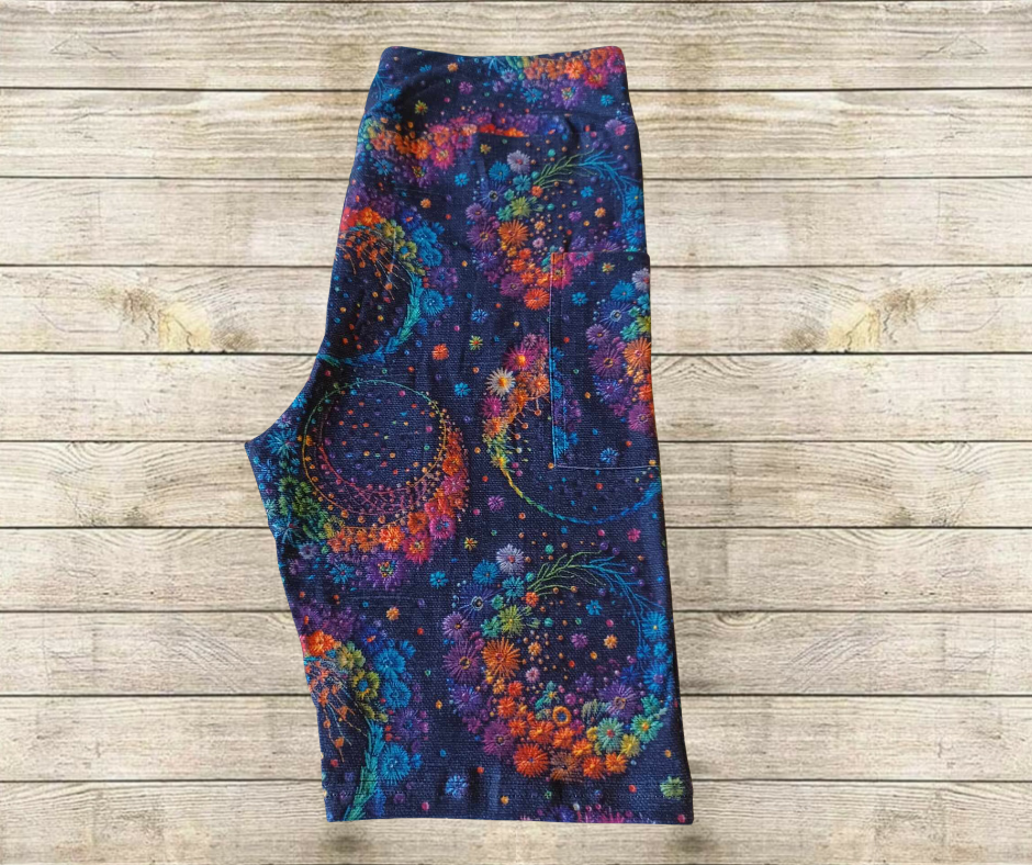 Rainbow Floral Moon 10" Jamaica Shorts