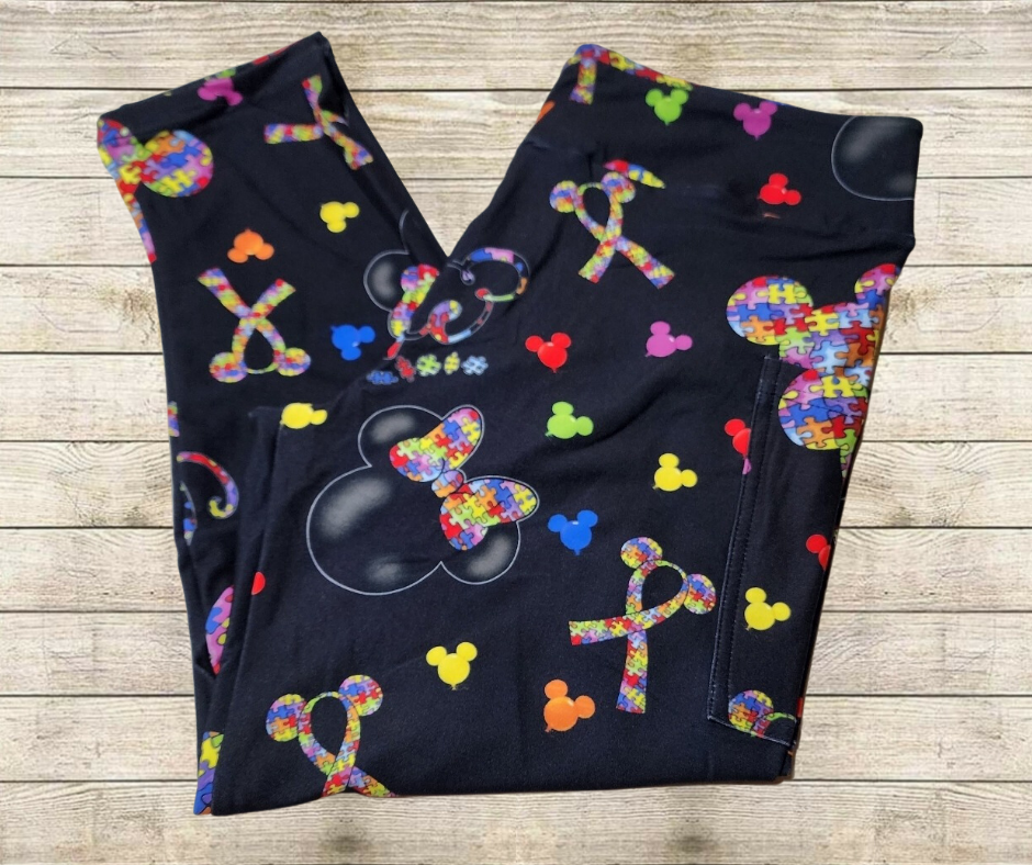 Autism Mouse Capri Length w/ Pockets