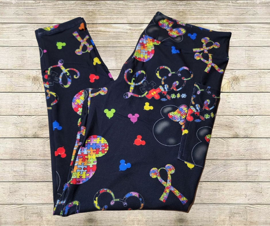 Autism Mouse Full Length Leggings w/ Pockets