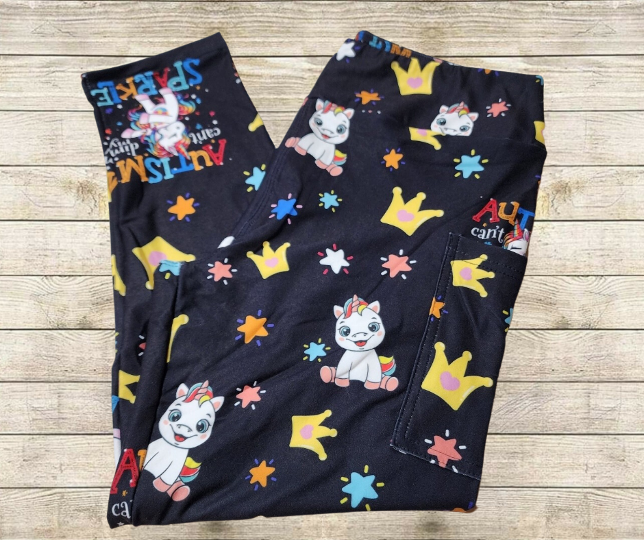 Autism Sparkle Capri Length w/ Pockets