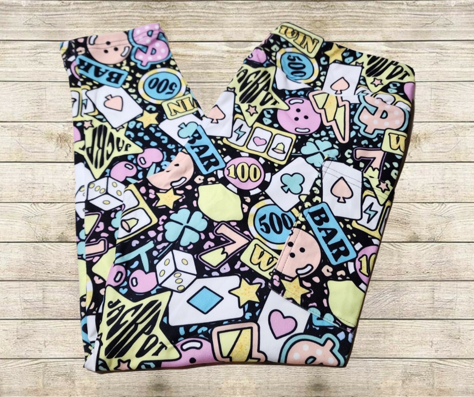 Pastel Casino Queen Capri Length w/ Pockets