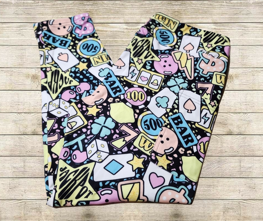 Pastel Casino Queen Capri Length w/ Pockets