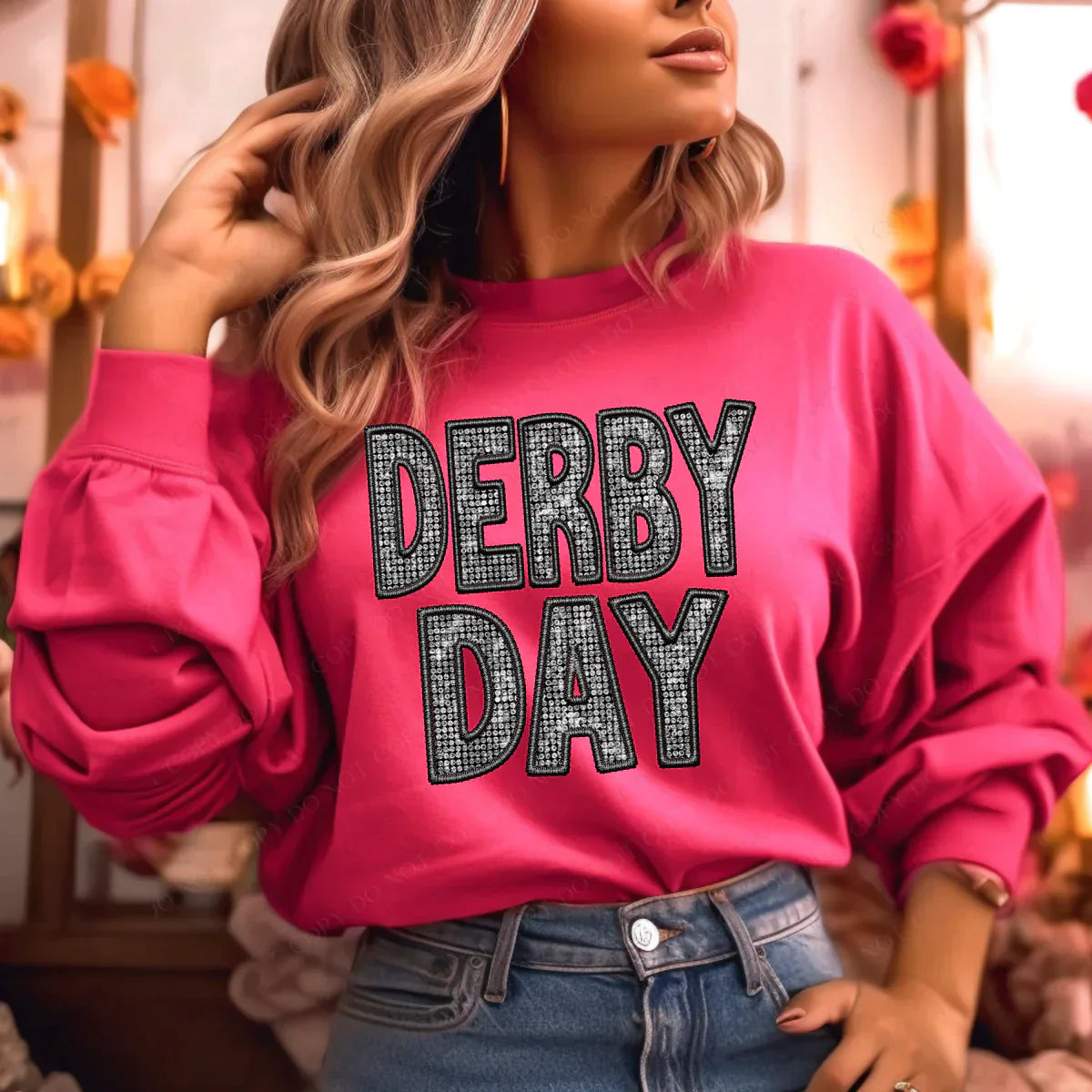 FAUX Rhinestone Sports Long Sleeve - Fully Customizable